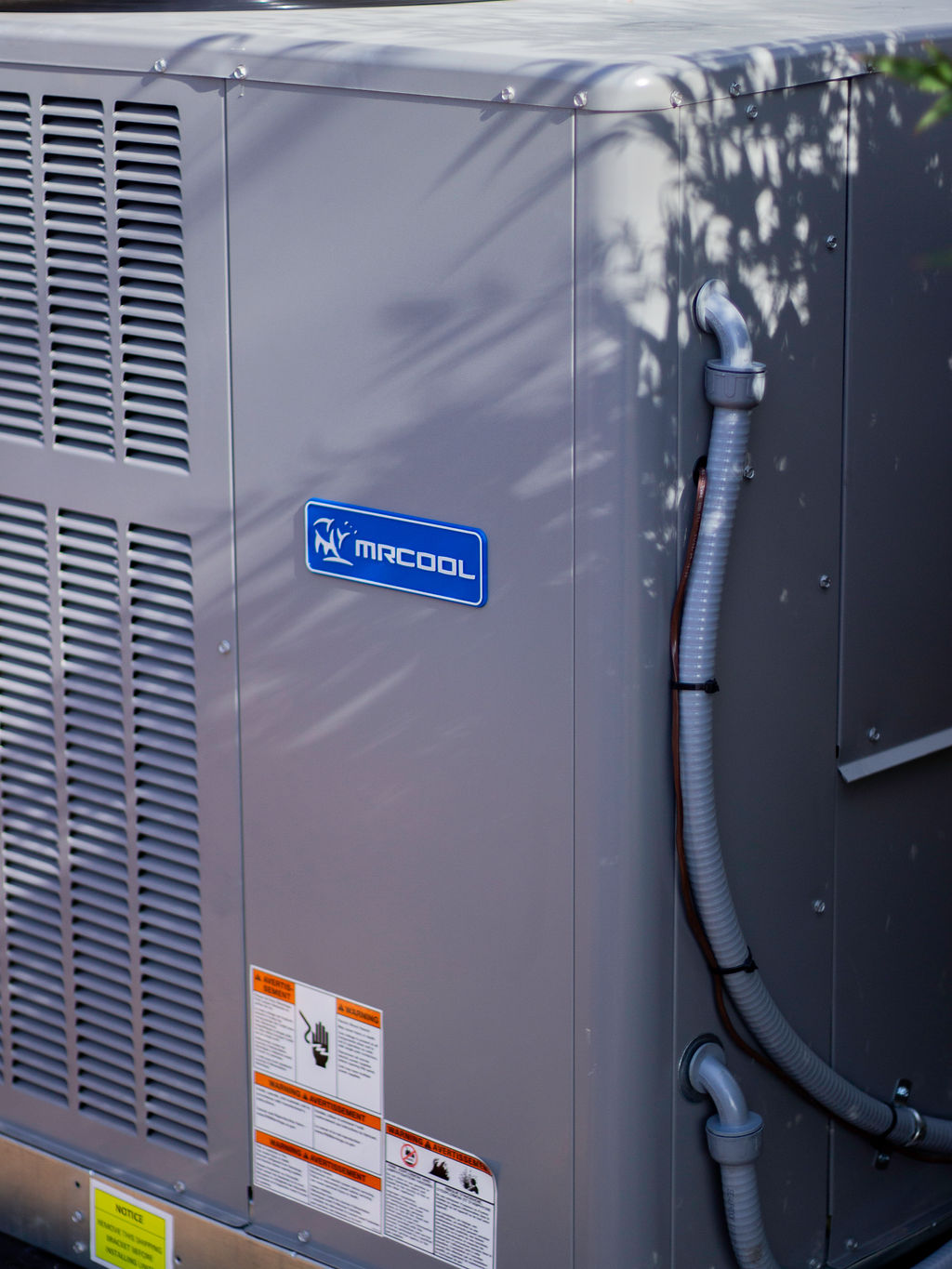 MrCool heat pump unit installed by Anderson Heating, Air & Insulation